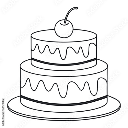 Two tier cake with cherry topping dessert sweet