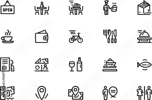 Restaurant Icons Food Delivery, Dine-in, and More