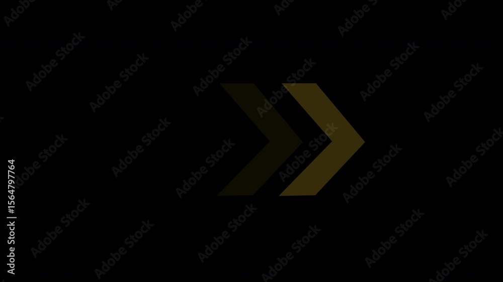 yellow fast forward sign animation on black background