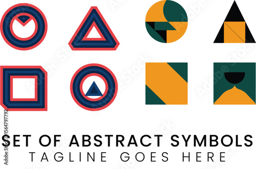 Geometric Abstract Symbols Icons Shapes Design Elements for Branding