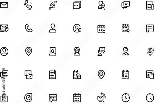 Contact Us Icons  Communication, Location & More