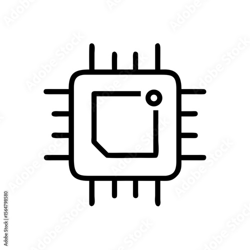 High-Performance CPU Microprocessor Icon Vector Illustration