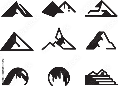 Mountain peaks and slopes summit rock