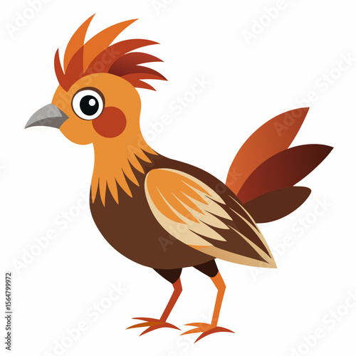 Cheerful cartoon rooster illustration vibrant autumnal colors playful design farm animal graphic