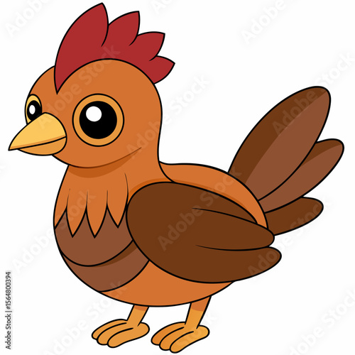 Adorable Cartoon Hen Illustration Friendly Farm Animal Character Design