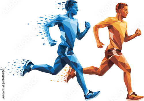 Polygonal Runners in Motion with Fragmented Effect