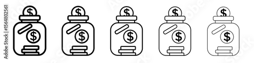 401k retirement saving icon thin line outline set or collection