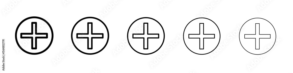 Obraz premium Add icon thin line outline set or collection