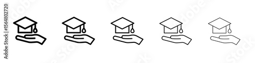 Accessible of free education icon thin line outline set or collection