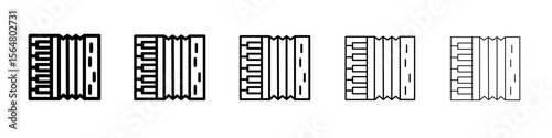 Accordion icon thin line outline set or collection