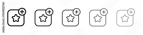 Add to favorite icon thin line outline set or collection