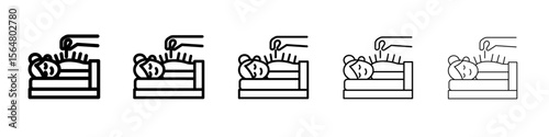 Acupuncture therapy icon thin line outline set or collection