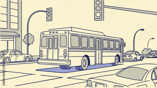 Public bus in traffic