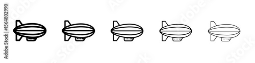 Airship icon thin line outline set or collection