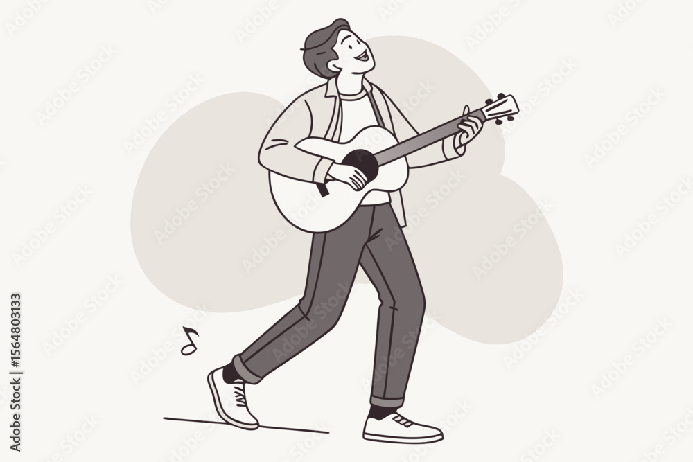 Obraz premium Young man playing guitar