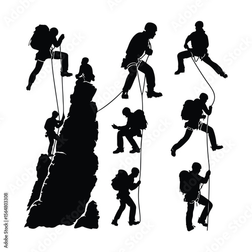 Alpinist Adventure Silhouette Illustration