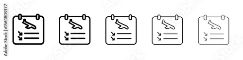 Arrivals plane icon thin line outline set or collection