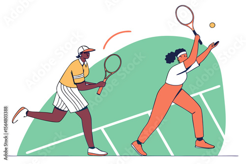 Two players in tennis match