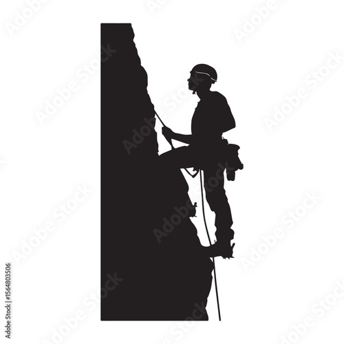 Rock Climber Vector Silhouette Art