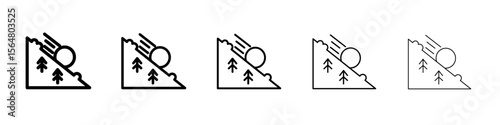 avalanche icon thin line outline set or collection