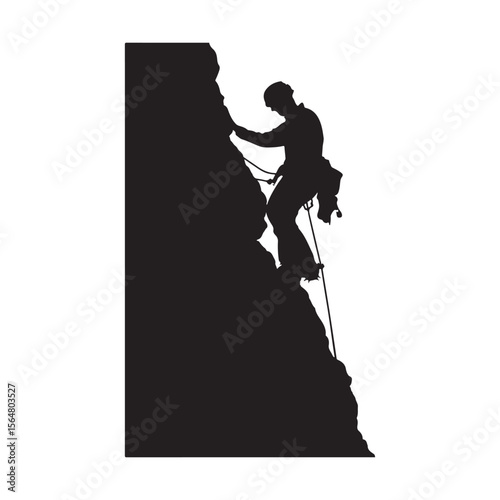 Alpinist Climber Pose Silhouette