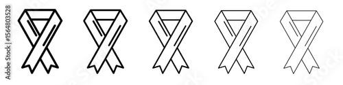 awareness ribbon icon thin line outline set or collection