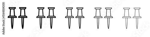 bobby pins icon thin line outline set or collection