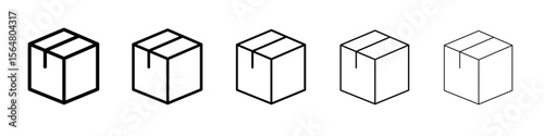 box icon thin line outline set or collection
