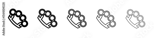 brass knuckles icon thin line outline set or collection