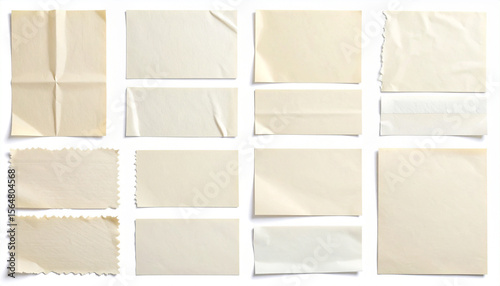 ちぎれた布テープ断片のコラージュ風デザイン素材（マット質感・白背景） – Torn Fabric Tape Piece for Collage Design on White Background