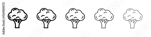 broccoli icon thin line outline set or collection