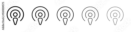 Broadcast icon thin line outline set or collection