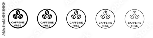 caffeine free icon thin line outline set or collection