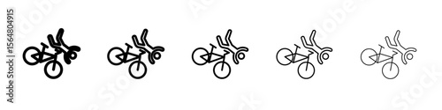 bycycle accident icon thin line outline set or collection