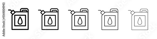 Canister of motor oil icon thin line outline set or collection