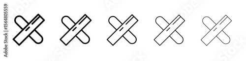 chalk icon thin line outline set or collection