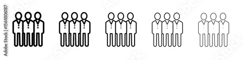 Company staff icon thin line outline set or collection