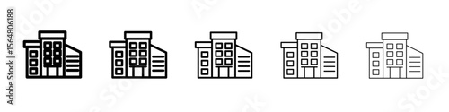 Company icon thin line outline set or collection