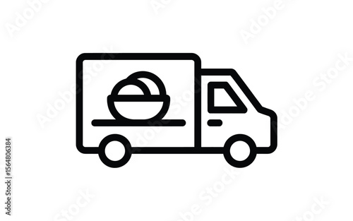 Delivery truck carrying basket of fruit transport vehicle
