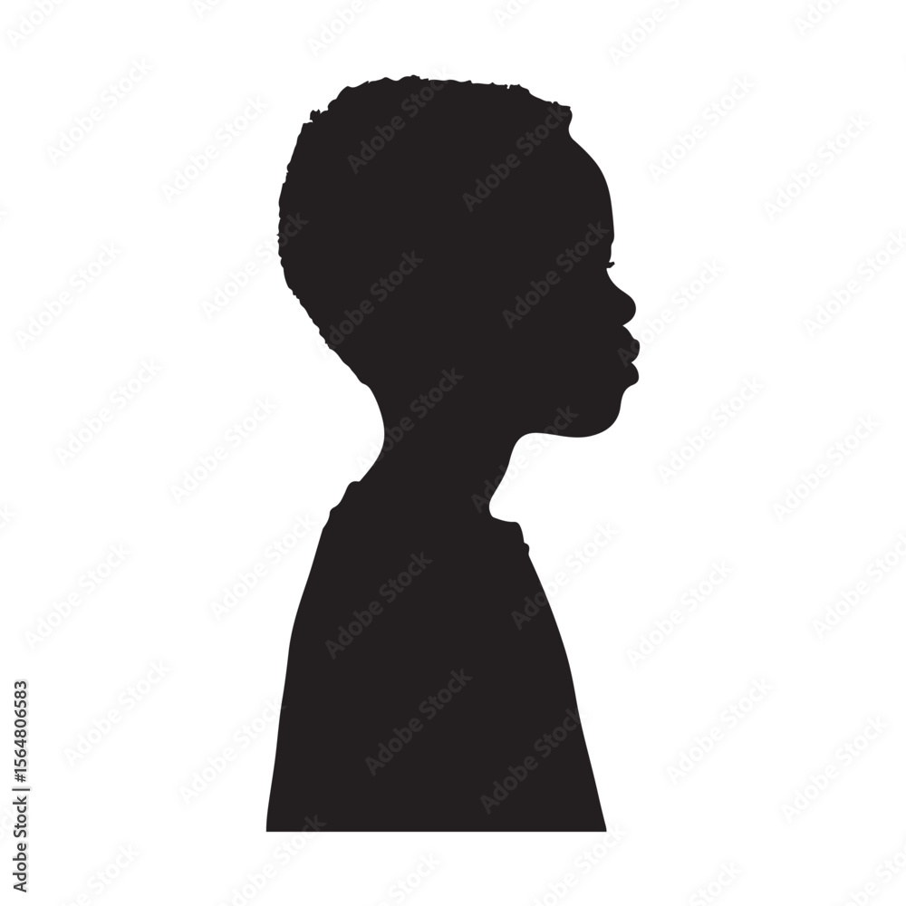 Boy Black Silhouette Clipart on White Background Boy Black Silhouette Clipart on White Background