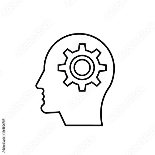 human head with gears