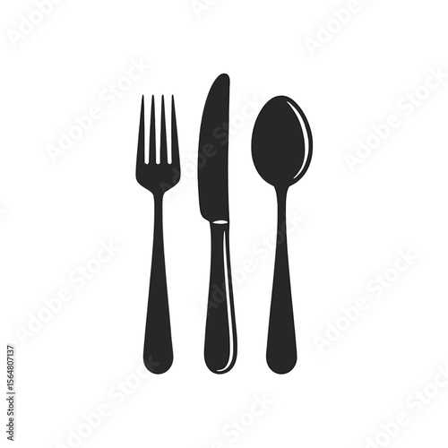 Fork knife spoon cutlery dining utensil set vector