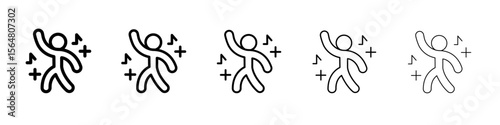 dance icon thin line outline set or collection