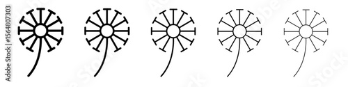 dandelion icon thin line outline set or collection