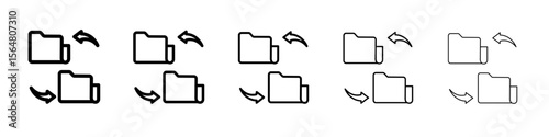 Data synchronization icon thin line outline set or collection