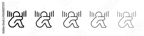 Depression icon thin line outline set or collection