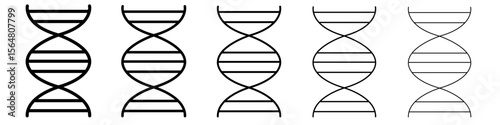 DNA icon thin line outline set or collection