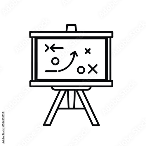 wooden easel with blank canvas