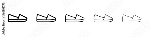 espadrille icon thin line outline set or collection