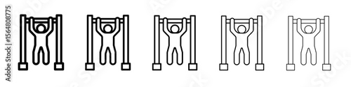Exercise hang bar icon thin line outline set or collection